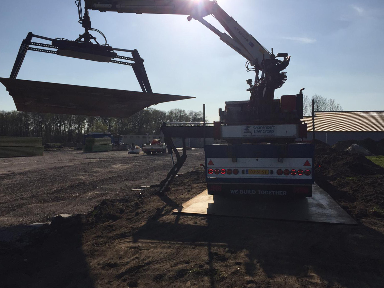 Extra brede rijplaat in de lucht