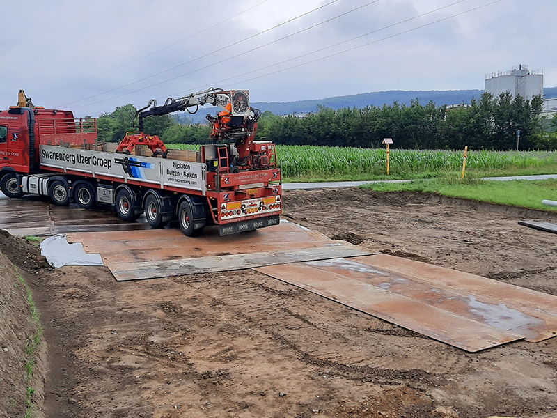 rijplaten bocht leggen
