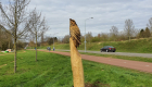 Beeldhoutwerk op buizen van Swanenberg